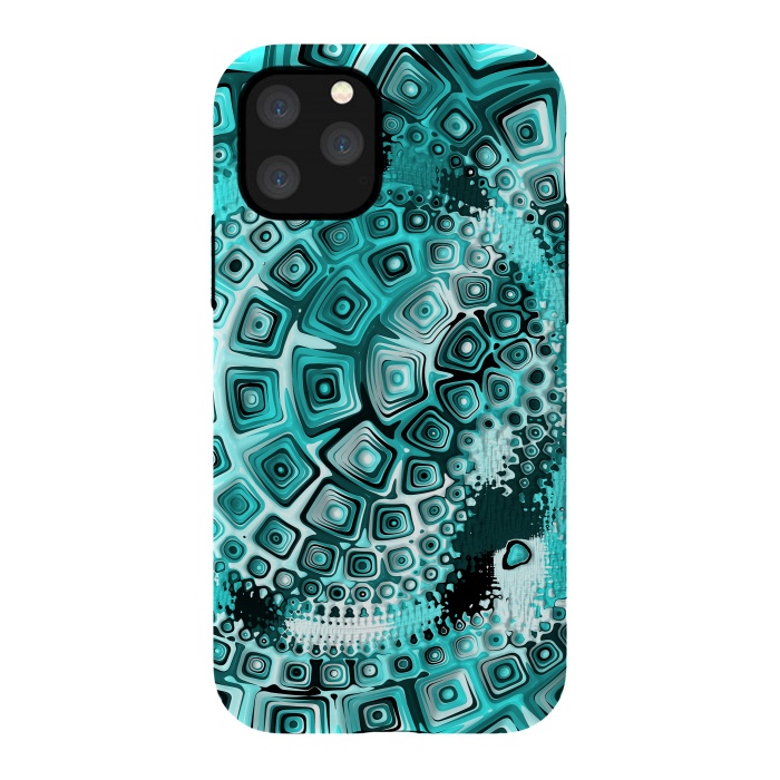iPhone 11 Pro StrongFit Teal Blue Fractal 2 by Andrea Haase