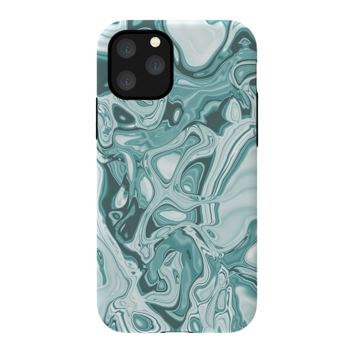iPhone 11 Pro StrongFit Faux Marble Teal Green 2 by Andrea Haase