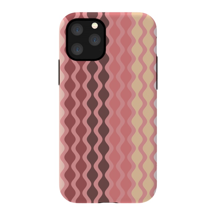 iPhone 11 Pro StrongFit Falling Waves in Pink and Brown by Paula Ohreen
