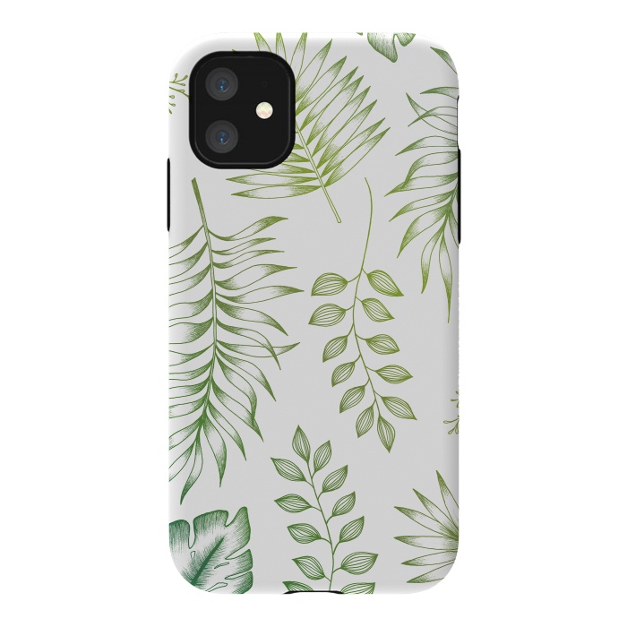 iPhone 11 StrongFit Tropical Leaves by Barlena