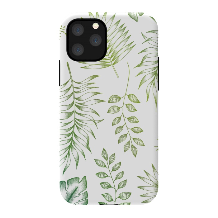 iPhone 11 Pro StrongFit Tropical Leaves by Barlena