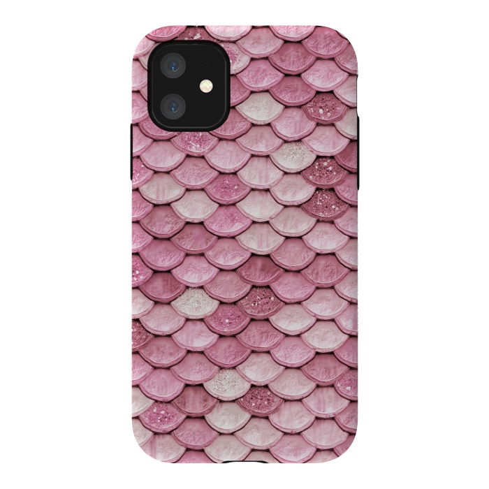iPhone 11 StrongFit Pink Glitter Mermaid Scales by  Utart