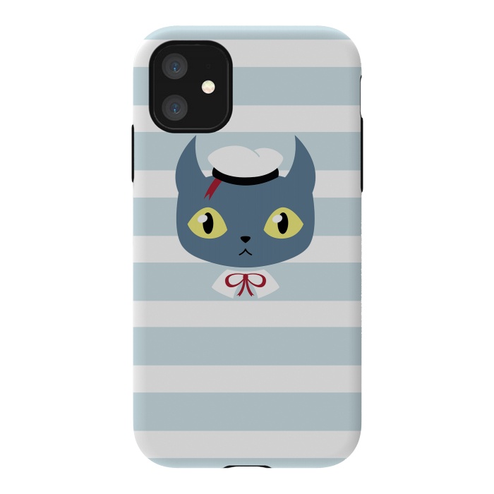 iPhone 11 StrongFit Sailor cat by Laura Nagel