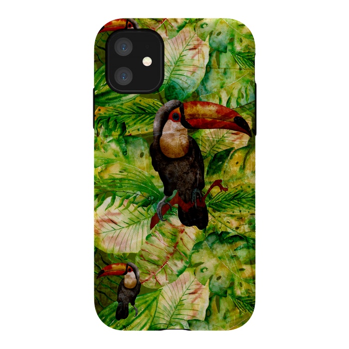 iPhone 11 StrongFit Tropical Jungle Bird by  Utart