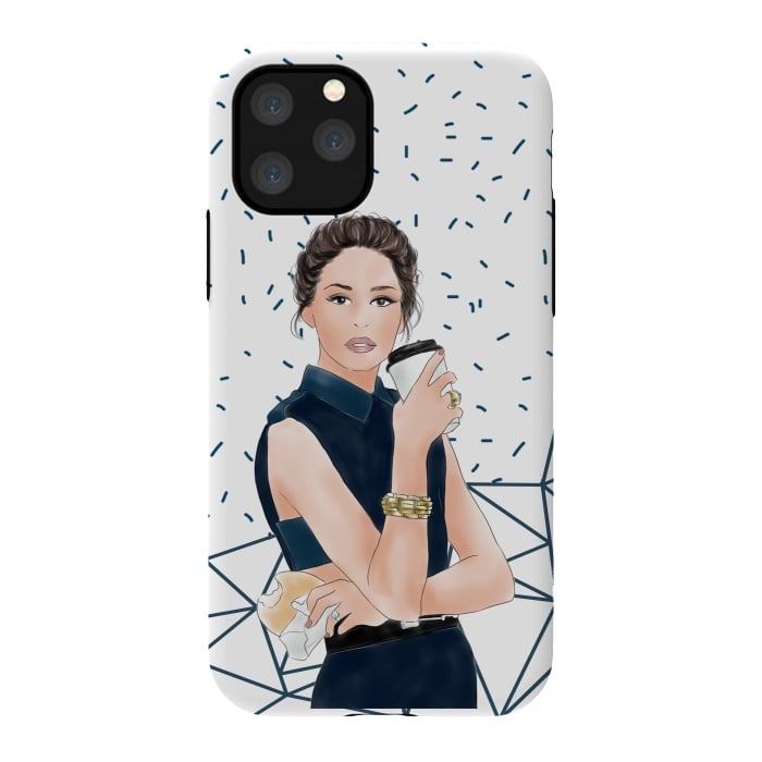 iPhone 11 Pro StrongFit Fashion Girl with Coffee by DaDo ART