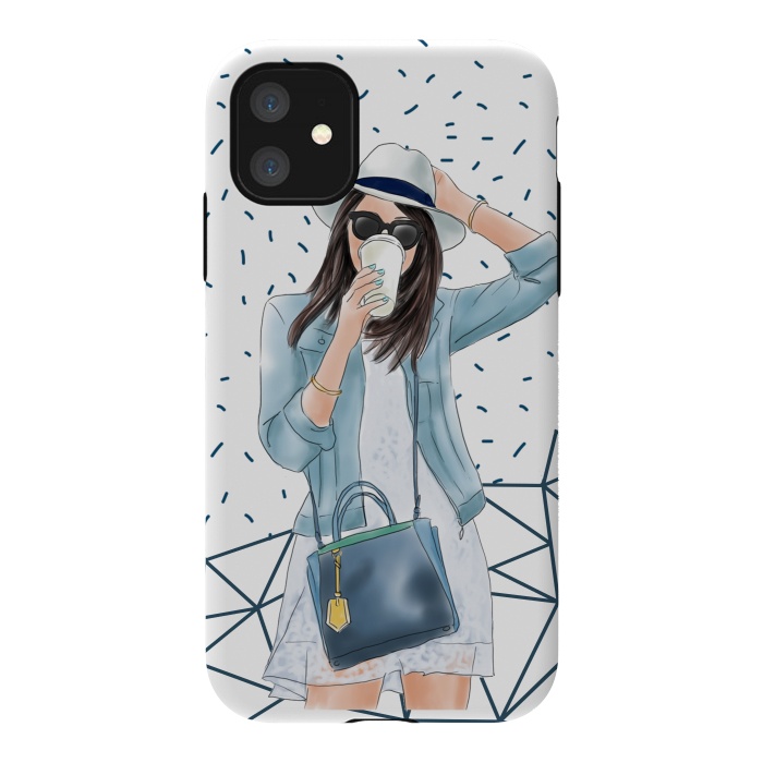 iPhone 11 StrongFit Trendy City Fashion Girl by DaDo ART