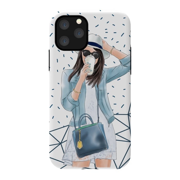 iPhone 11 Pro StrongFit Trendy City Fashion Girl by DaDo ART