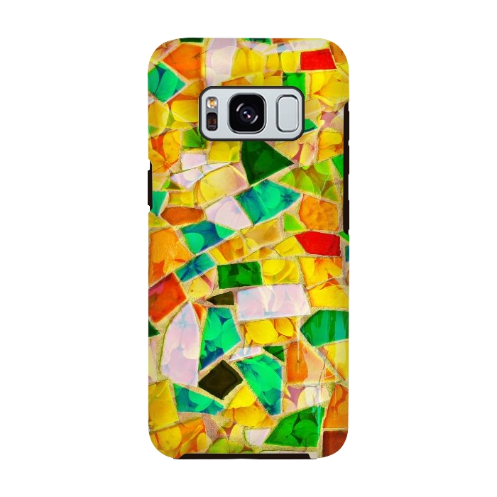 Galaxy S8 StrongFit Yellow glass abstract art painting phone case by Josie