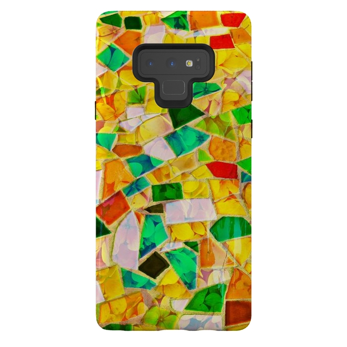 Galaxy Note 9 StrongFit Yellow glass abstract art painting phone case by Josie
