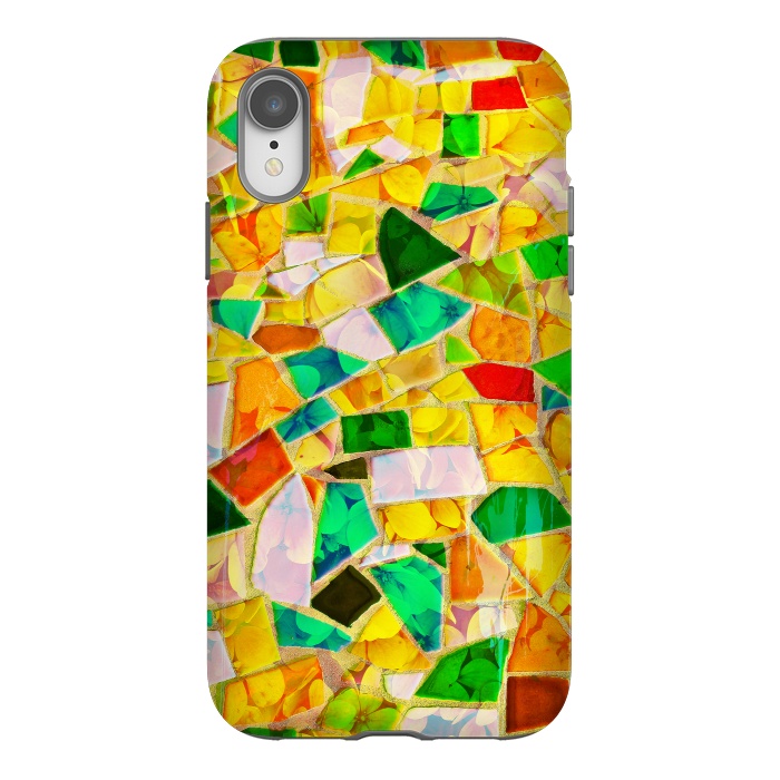 iPhone Xr StrongFit Yellow glass abstract art painting phone case by Josie