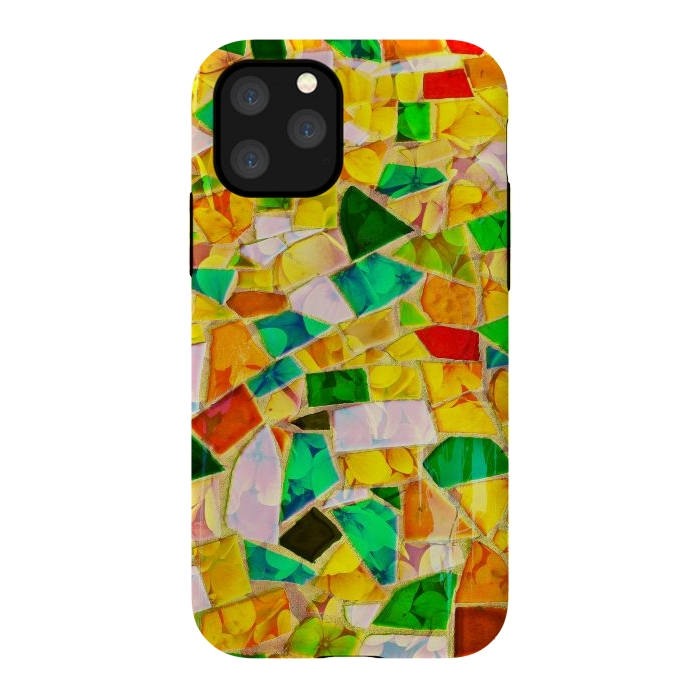 iPhone 11 Pro StrongFit Yellow glass abstract art painting phone case by Josie
