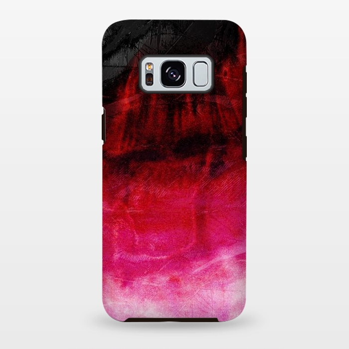 Galaxy S8 plus StrongFit Red pink paint strokes abstract phonecase by Josie