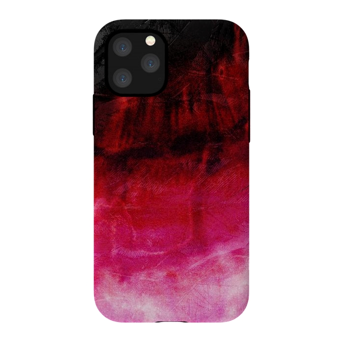 iPhone 11 Pro StrongFit Red pink paint strokes abstract phonecase by Josie