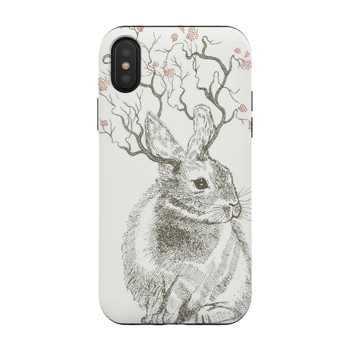 iPhone Xs / X StrongFit Forest Bunny by Rose Halsey