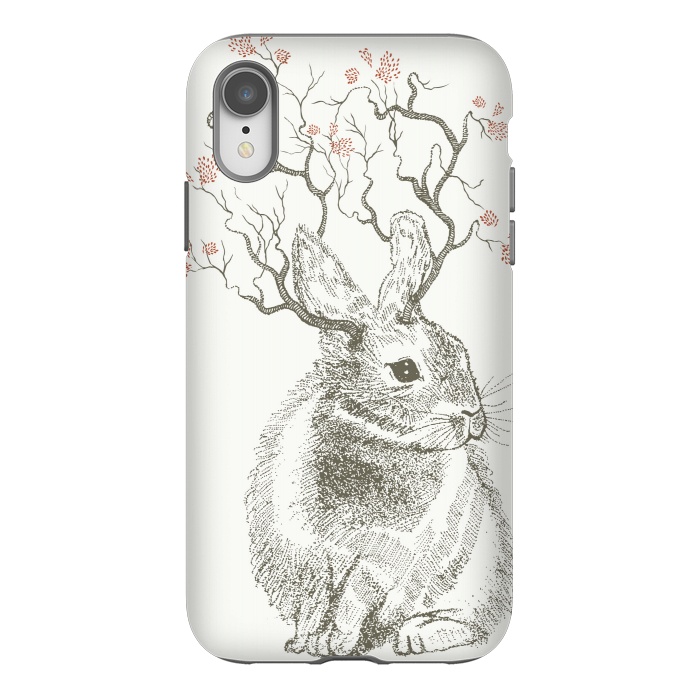 iPhone Xr StrongFit Forest Bunny by Rose Halsey