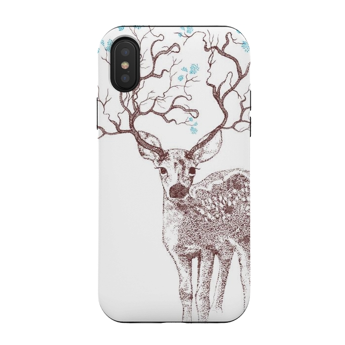 iPhone Xs / X StrongFit Forest Deer by Rose Halsey