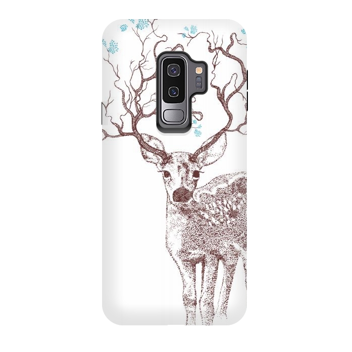 Galaxy S9 plus StrongFit Forest Deer by Rose Halsey