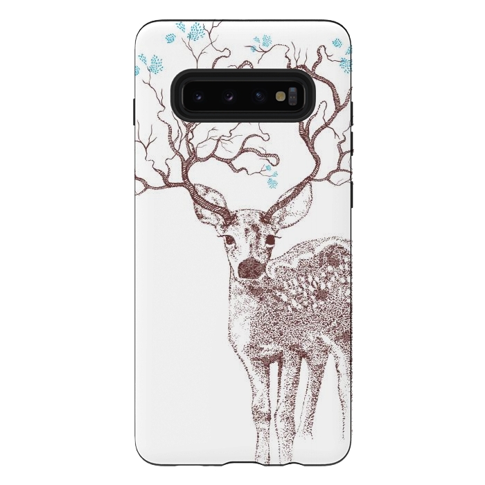 Galaxy S10 plus StrongFit Forest Deer by Rose Halsey