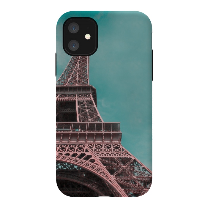 iPhone 11 StrongFit Pink Paris Eiffeltower by Andrea Haase