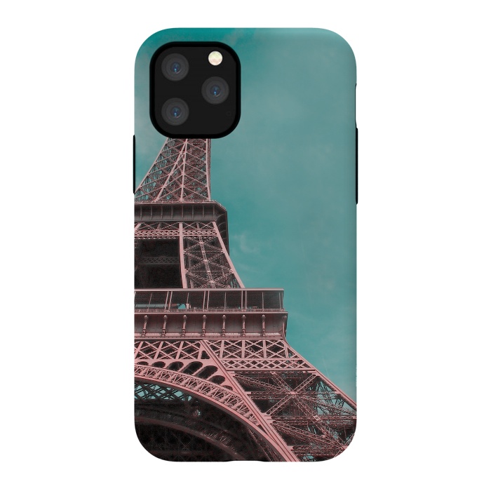 iPhone 11 Pro StrongFit Pink Paris Eiffeltower by Andrea Haase