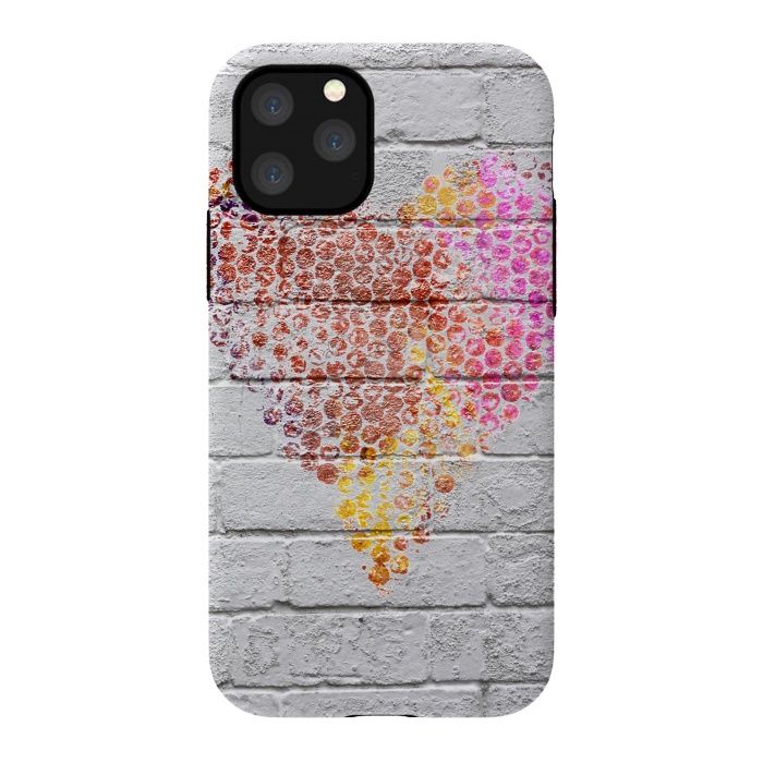 iPhone 11 Pro StrongFit Spray Paint Heart On Brick Wall by Andrea Haase