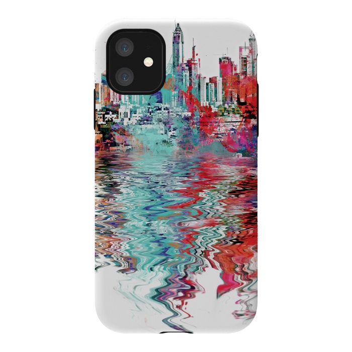 iPhone 11 StrongFit Surreal City Skyline by Andrea Haase