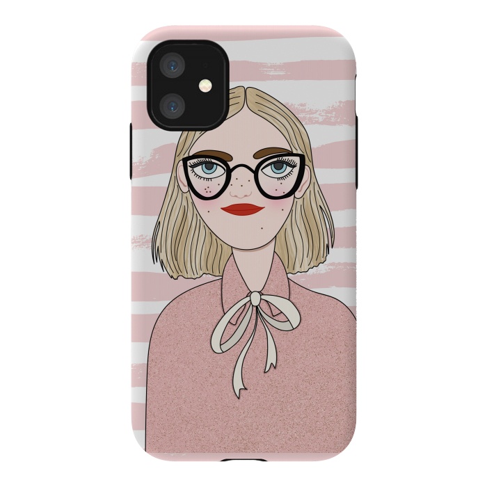 iPhone 11 StrongFit Cute Pink Fashion Girl by DaDo ART