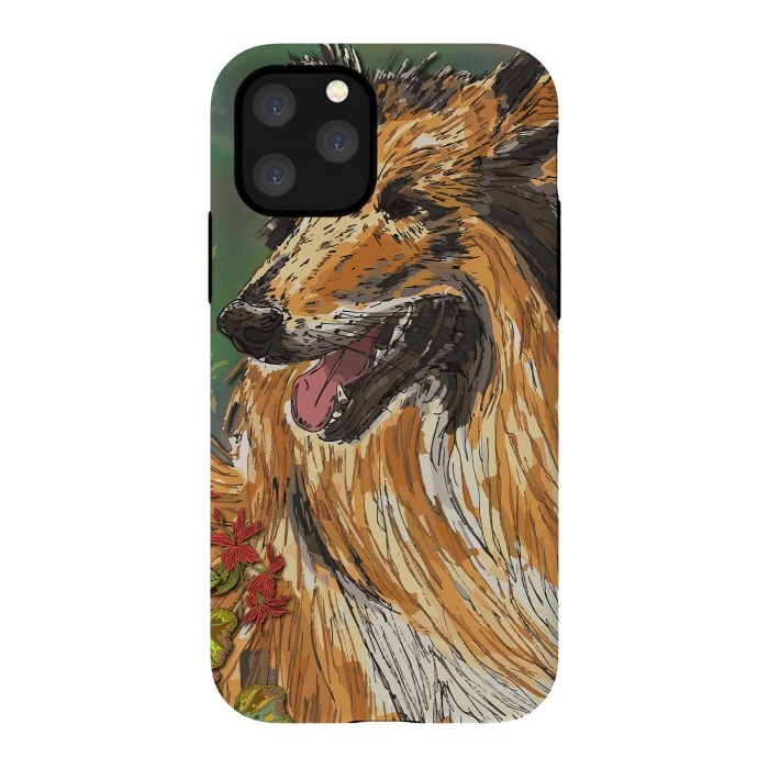 iPhone 11 Pro StrongFit Rough Collie (Summer) by Lotti Brown