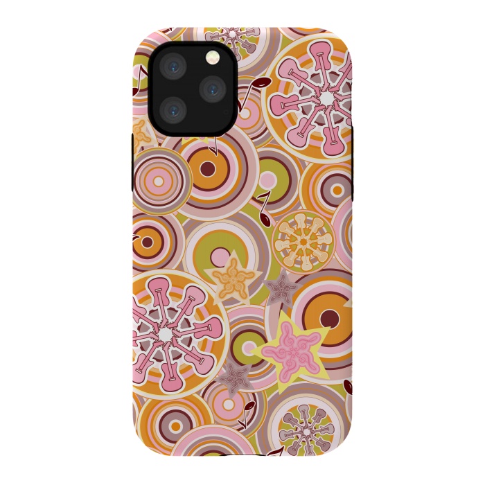 iPhone 11 Pro StrongFit Glam Boho Rock in Pink and Orange by Paula Ohreen