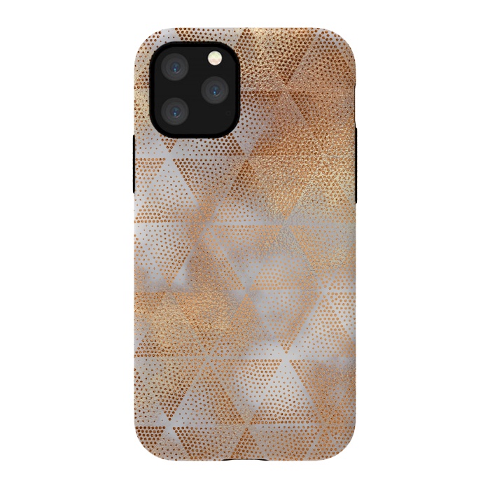 iPhone 11 Pro StrongFit Rose Gold Marble Triangle Pattern by  Utart
