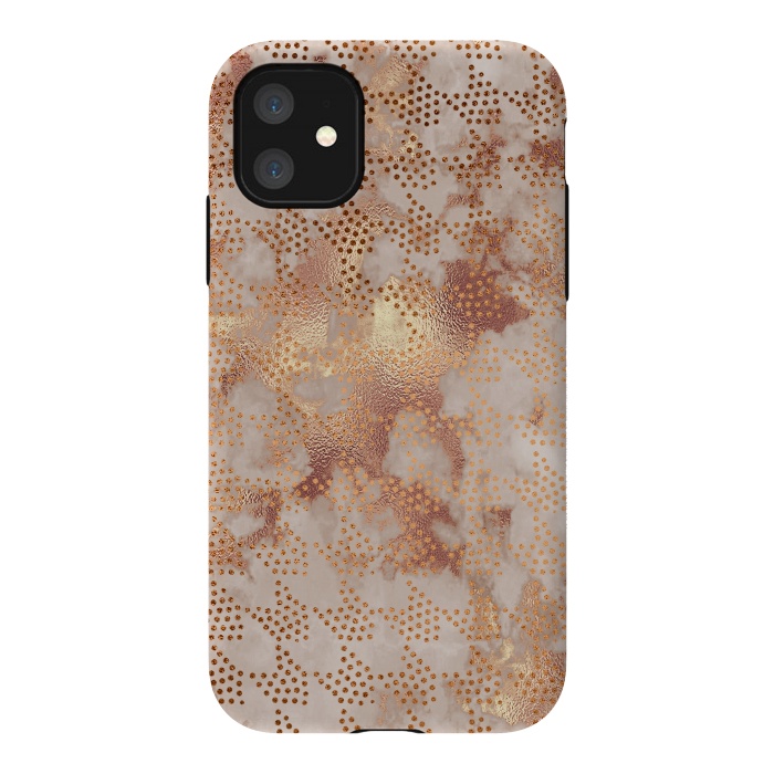 iPhone 11 StrongFit Geometrical modern Rose Gold Marble Pattern by  Utart