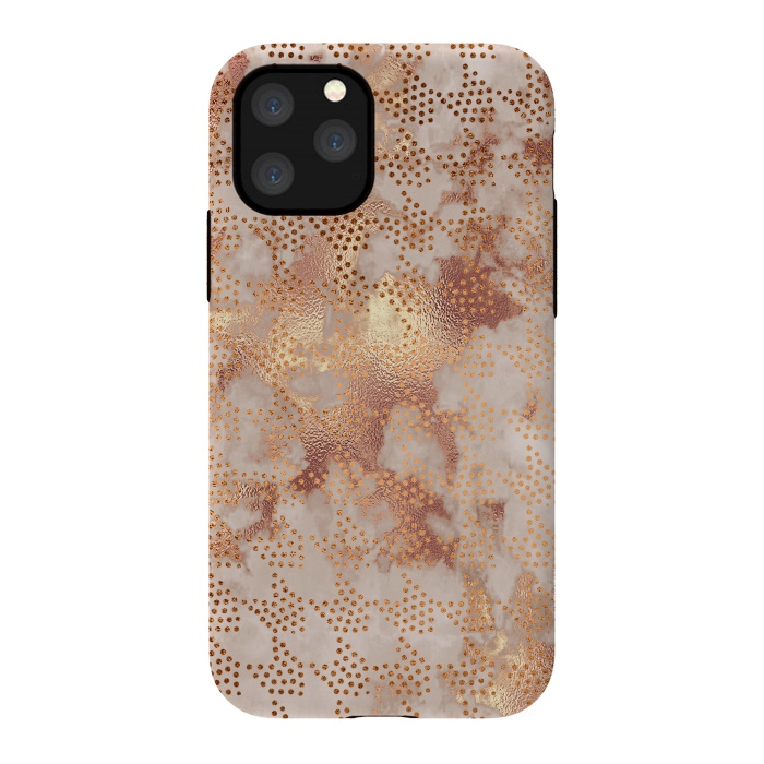 iPhone 11 Pro StrongFit Geometrical modern Rose Gold Marble Pattern by  Utart