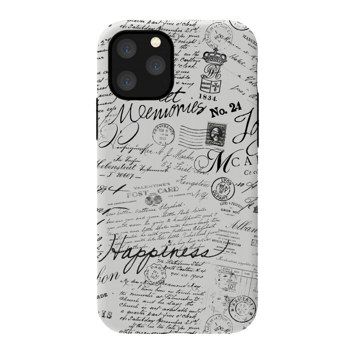 iPhone 11 Pro StrongFit Nostalgic Handwriting Black And White by Andrea Haase