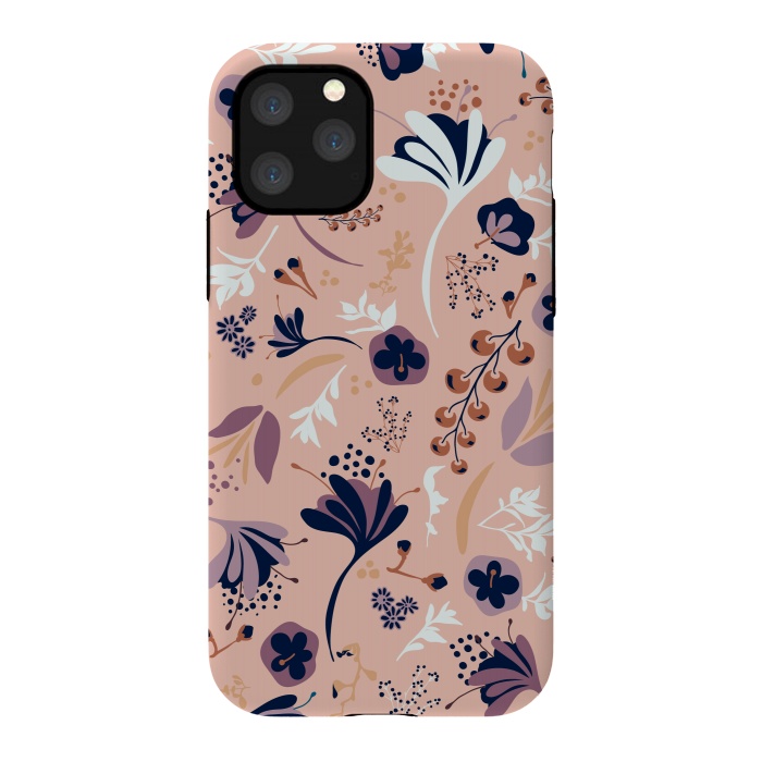 iPhone 11 Pro StrongFit Beautiful Blooms on Salmon Pink by Paula Ohreen