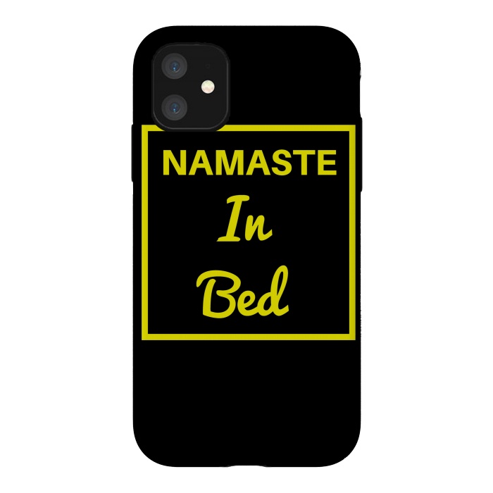 iPhone 11 StrongFit namaste in bed yellow by MALLIKA