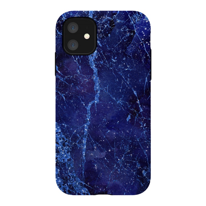 iPhone 11 StrongFit Blue Marbled Glitter 2 by Andrea Haase