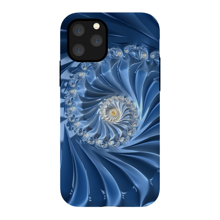iPhone 11 Pro StrongFit Glamorous Blue Fractal by Andrea Haase