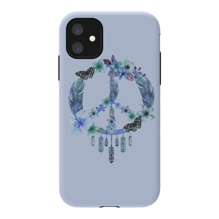 iPhone 11 StrongFit Blue Peace Dreamcatcher by Andrea Haase