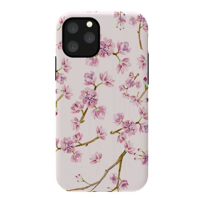 iPhone 11 Pro StrongFit Pink Spring Cherry Blossom Pattern by  Utart