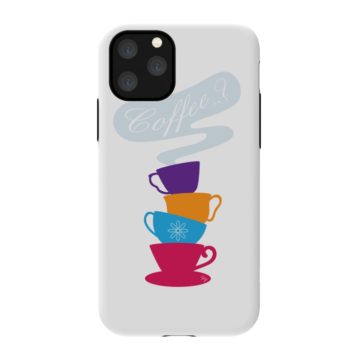 iPhone 11 Pro StrongFit Bright Coffee Cups by Martina