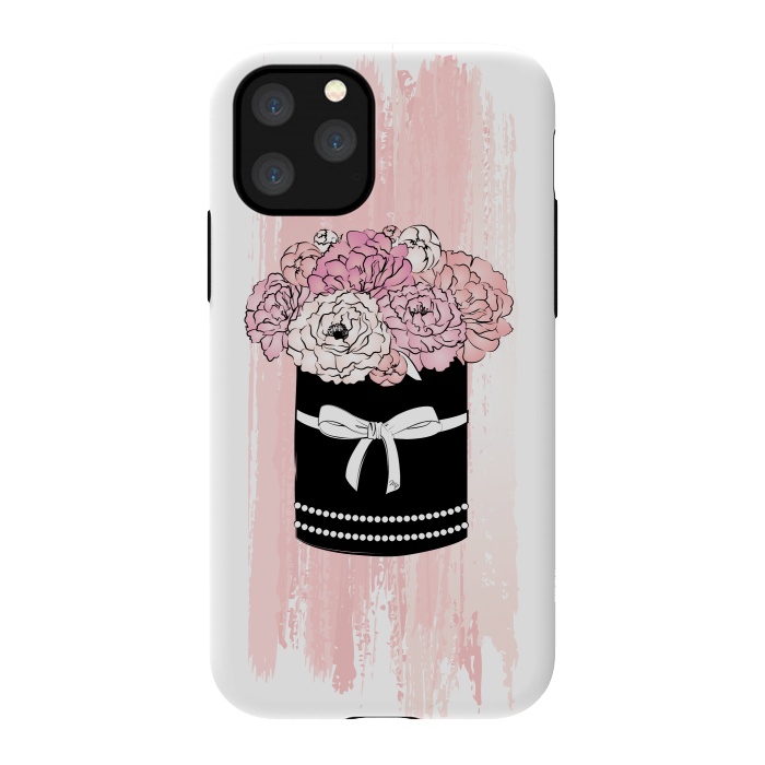 iPhone 11 Pro StrongFit Flower Box with pink Peonies by Martina