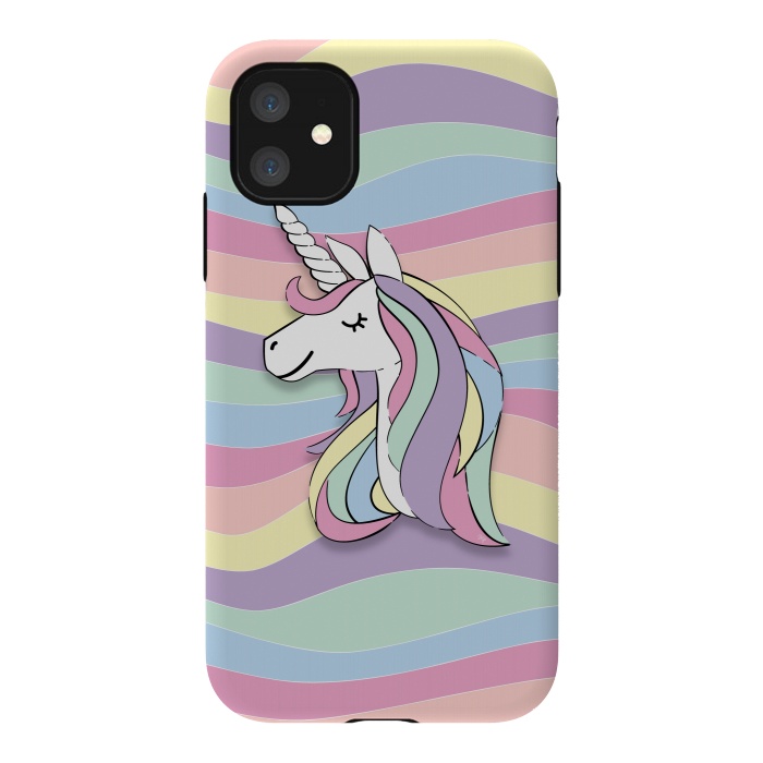 iPhone 11 StrongFit Cute Rainbow Unicorn by Martina