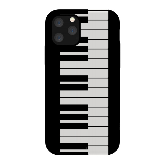iPhone 11 Pro StrongFit Black and white piano keys music instrument by Martina