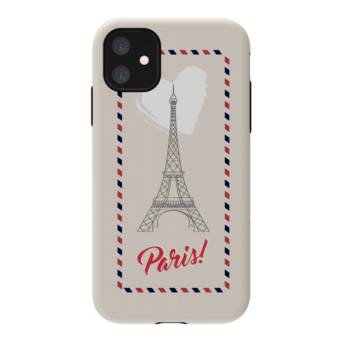 iPhone 11 StrongFit Vintage envelope Eiffel Tower in Paris by Martina