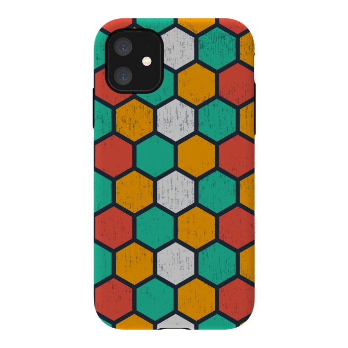 iPhone 11 StrongFit hexagonal tiles by TMSarts