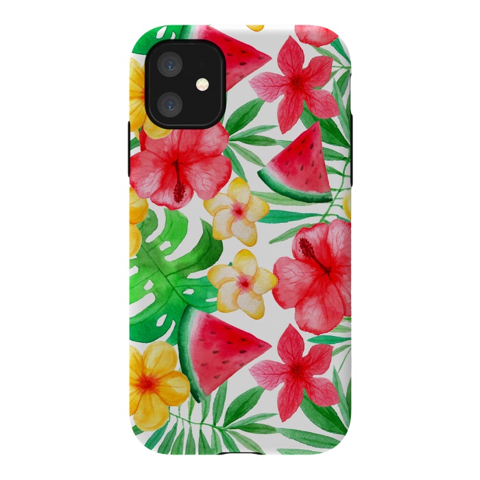 iPhone 11 StrongFit Aloha Tropical Hibiscus and Melon Pattern by  Utart