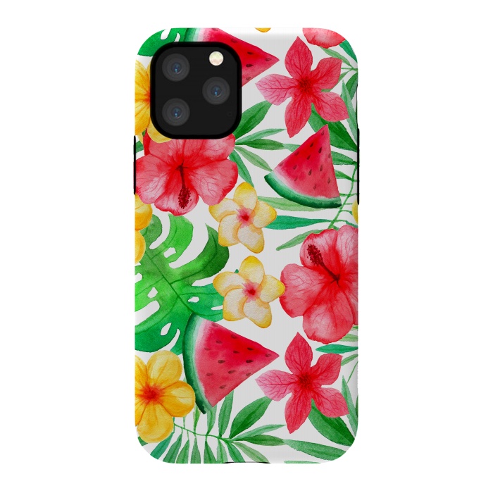 iPhone 11 Pro StrongFit Aloha Tropical Hibiscus and Melon Pattern by  Utart