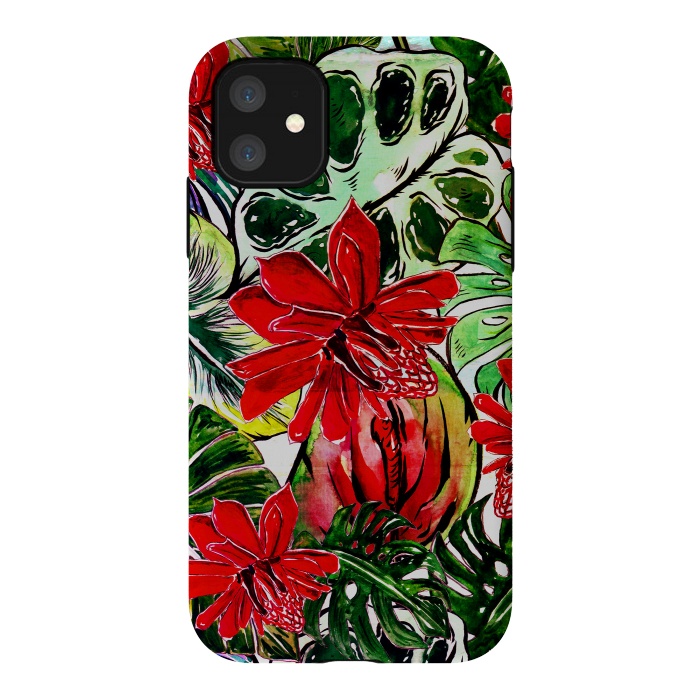 iPhone 11 StrongFit Aloha Tropical Passiflora Jungle by  Utart