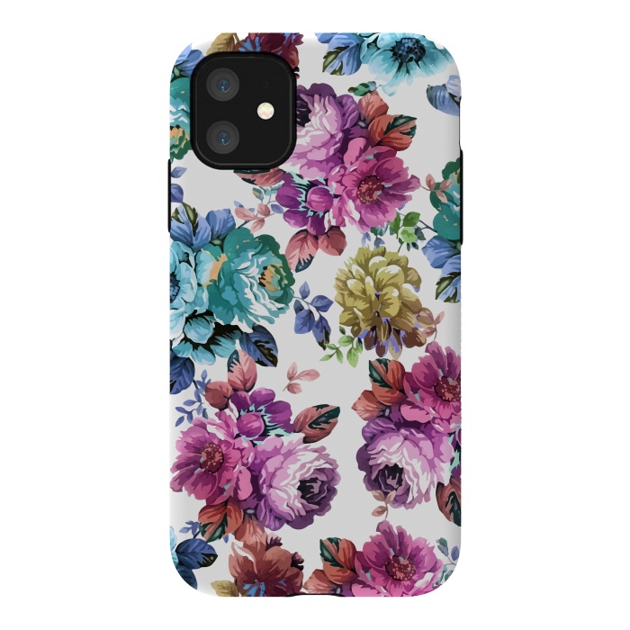 iPhone 11 StrongFit Fluorescent Roses by Creativeaxle