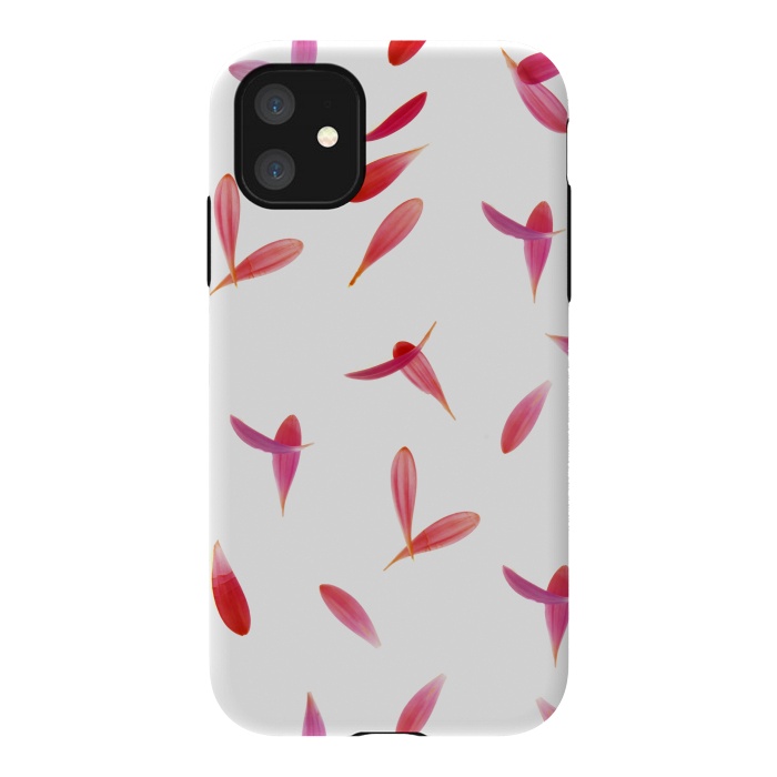 iPhone 11 StrongFit Red Rose Leaves by Creativeaxle